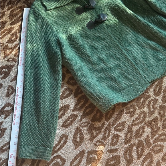 Charter Club Cardigan knit Sweater Womens XL Green Toggles Wool blend Preppy - Picture 12 of 12